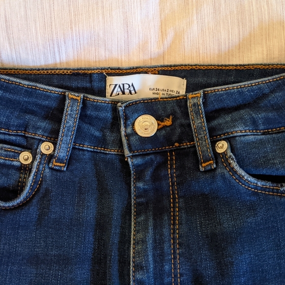 ZARA high waisted skinny jeans, deep blue - Picture 3 of 6
